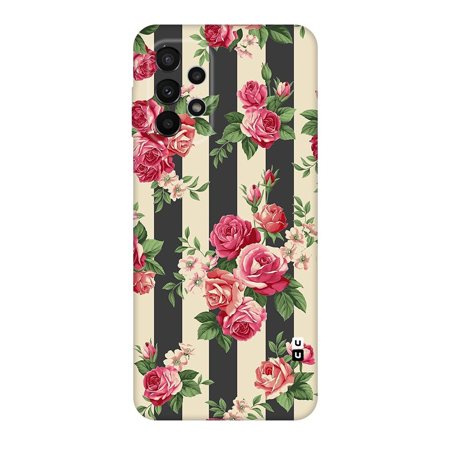 Stripes And Floral Original Polycarbonate Back Case for Galaxy A23