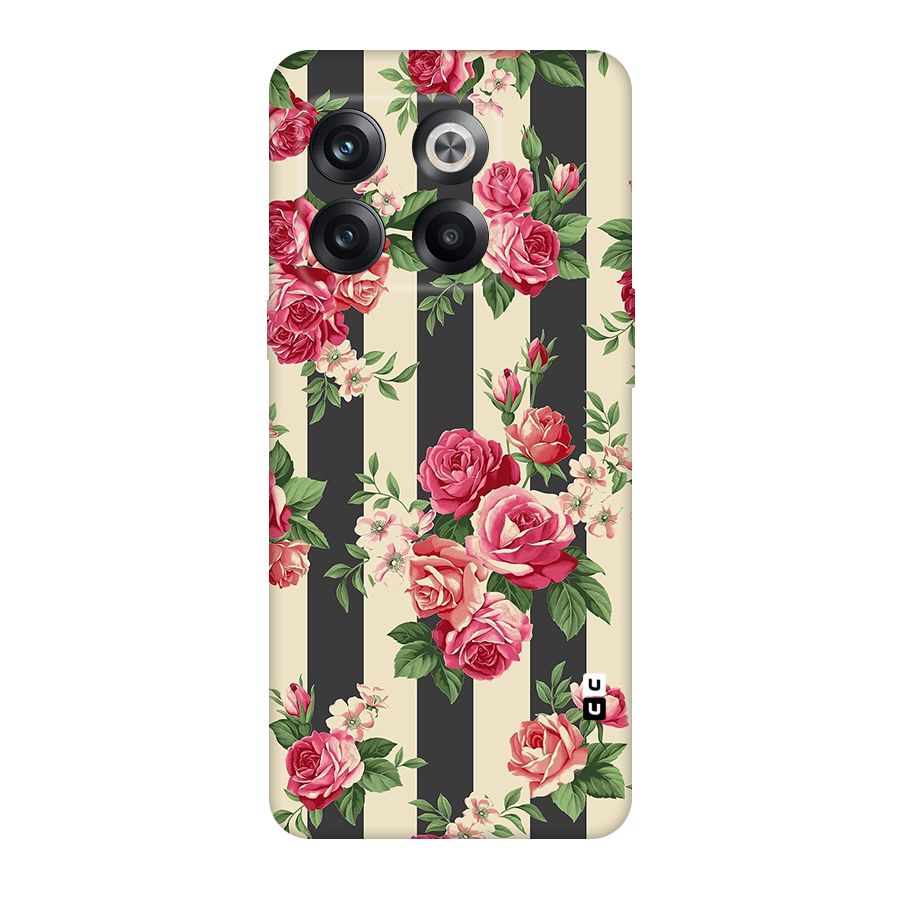 Stripes And Floral Original Polycarbonate Back Case for OnePlus 10T