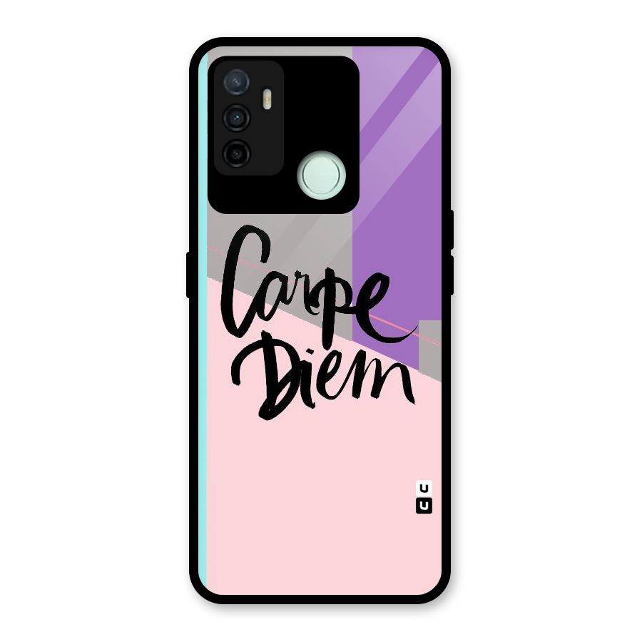 Stripes Black Diem Glass Back Case for Oppo A53