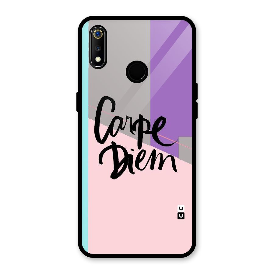 Stripes Black Diem Glass Back Case for Realme 3i