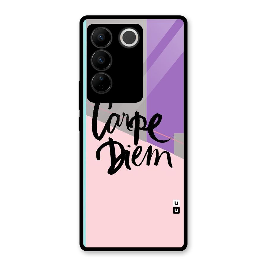 Stripes Black Diem Glass Back Case for Vivo V27 Pro