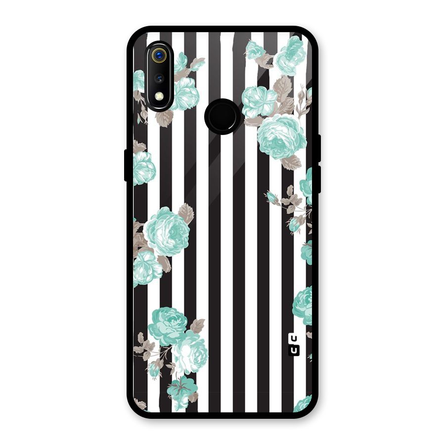 Stripes Bloom Glass Back Case for Realme 3i