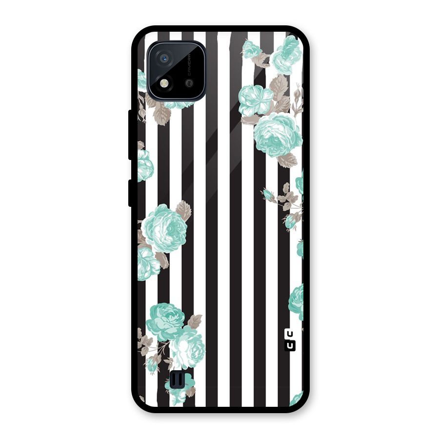 Stripes Bloom Glass Back Case for Realme C11 2021