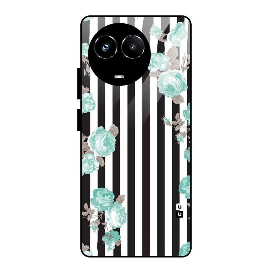 Stripes Bloom Glass Back Case for Realme Narzo 60X
