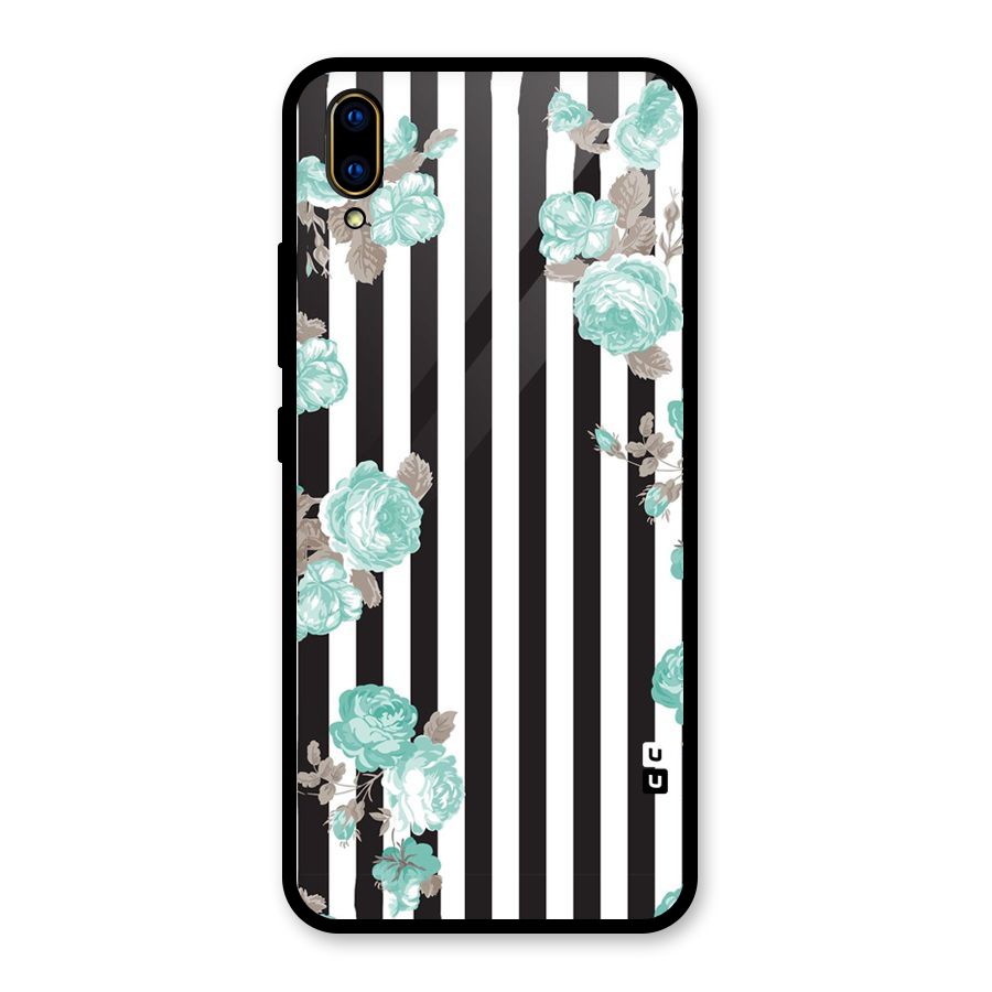 Stripes Bloom Glass Back Case for Vivo V11 Pro