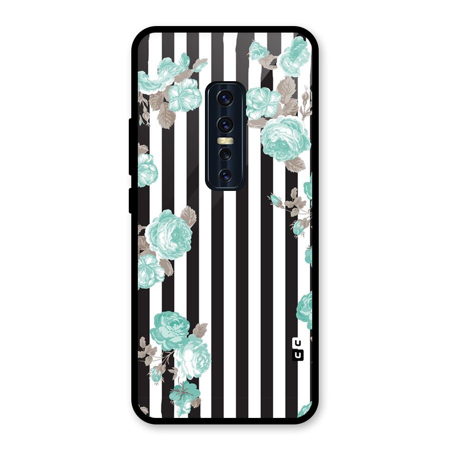 Stripes Bloom Glass Back Case for Vivo V17 Pro