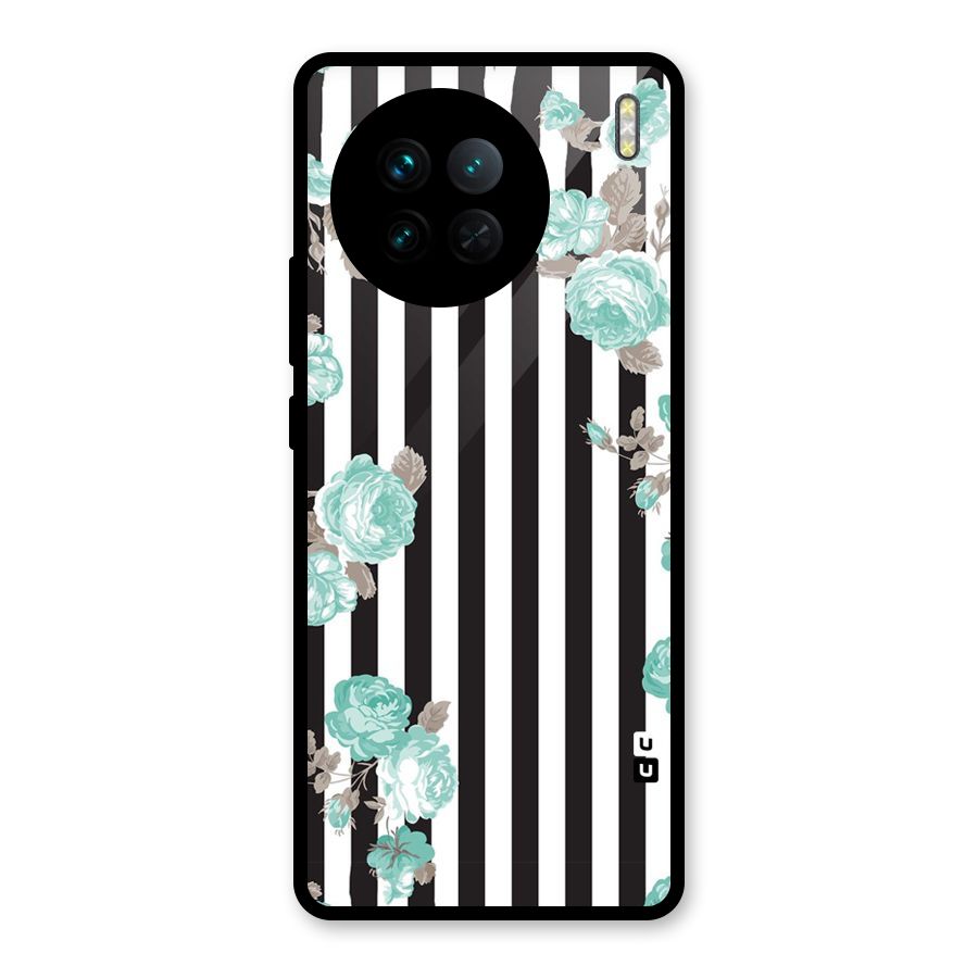Stripes Bloom Glass Back Case for Vivo X90