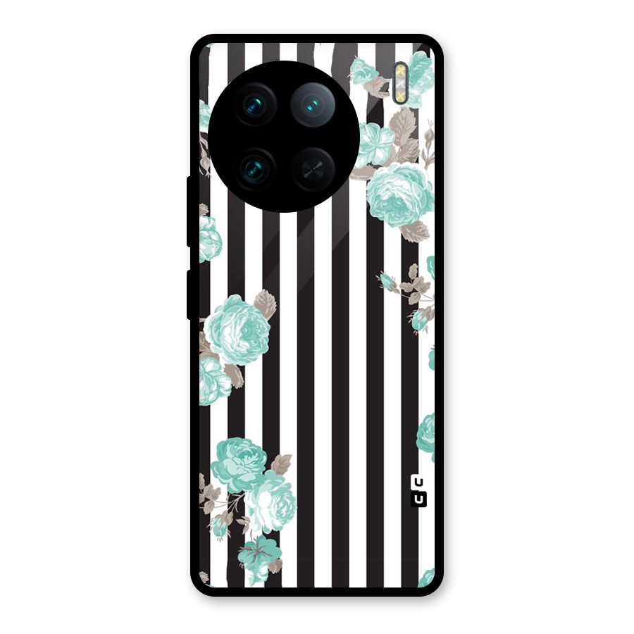 Stripes Bloom Glass Back Case for Vivo X90 Pro