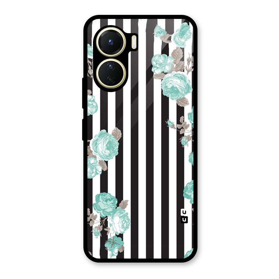 Stripes Bloom Glass Back Case for Vivo Y16