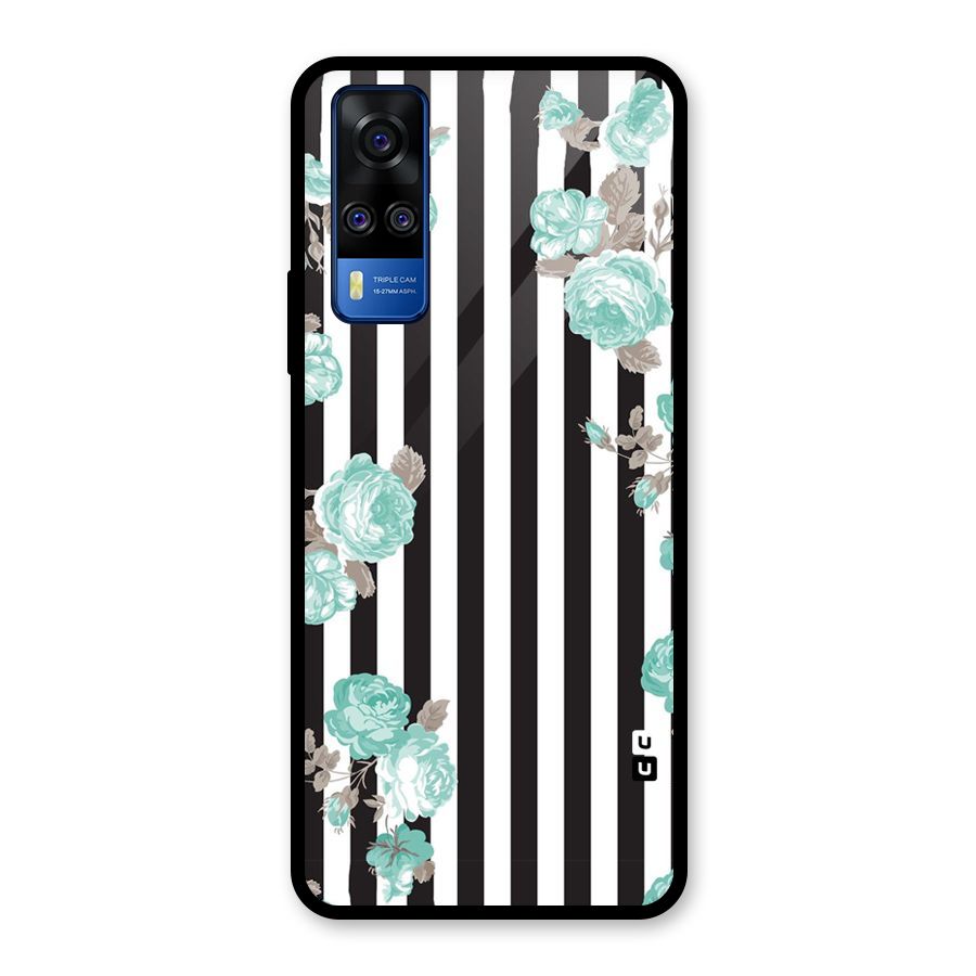 Stripes Bloom Glass Back Case for Vivo Y31