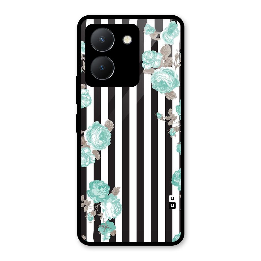 Stripes Bloom Glass Back Case for Vivo Y36