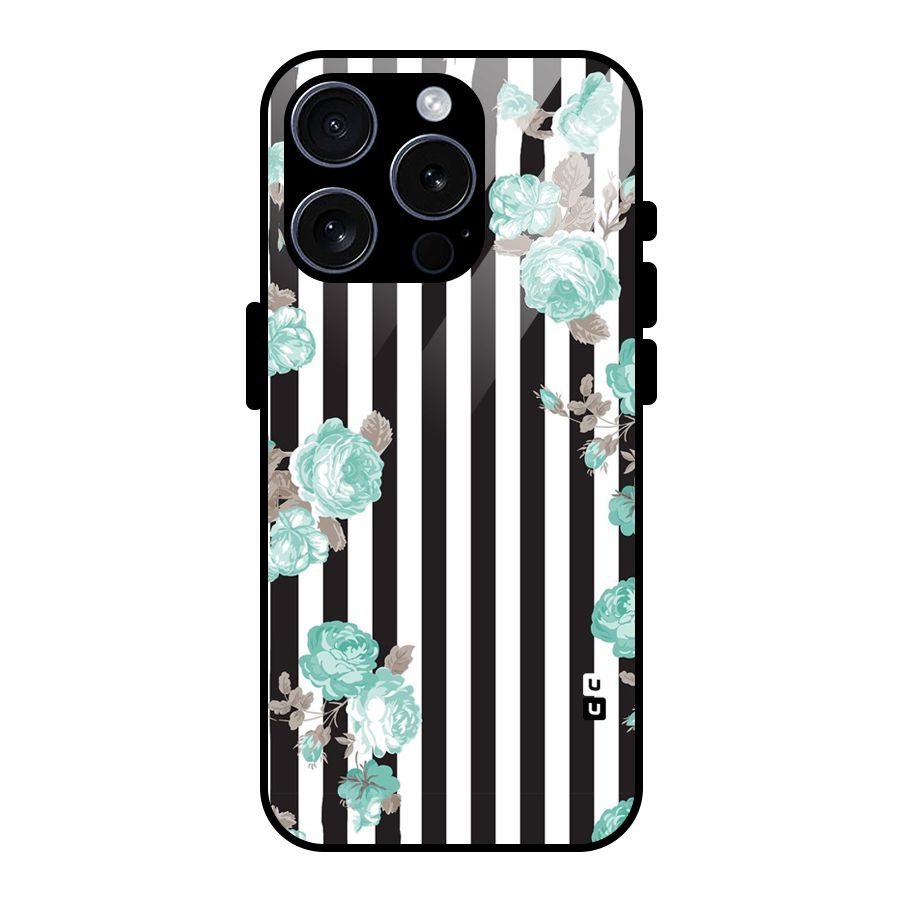 Stripes Bloom Glass Back Case for iPhone 15 Pro