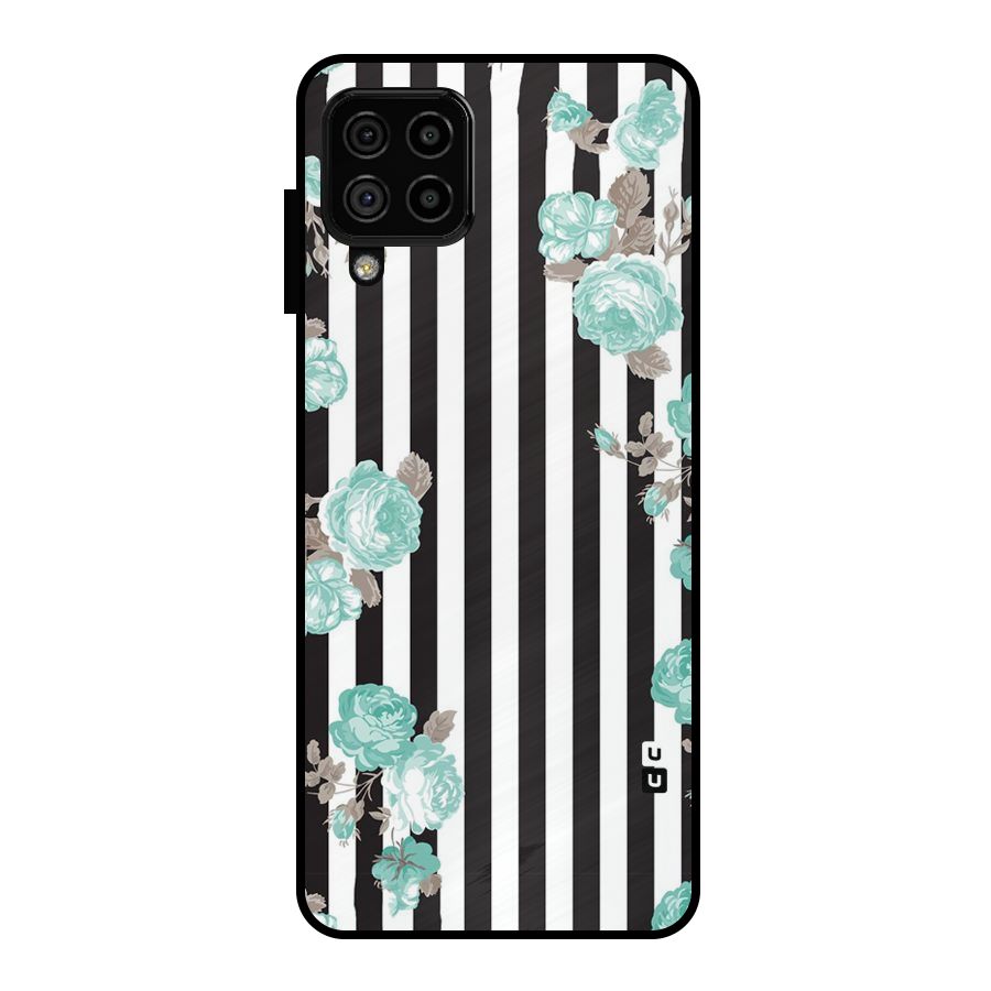 Stripes Bloom Metal Back Case for Galaxy A22 4G