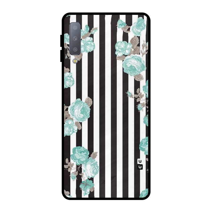 Stripes Bloom Metal Back Case for Galaxy A7 (2018)