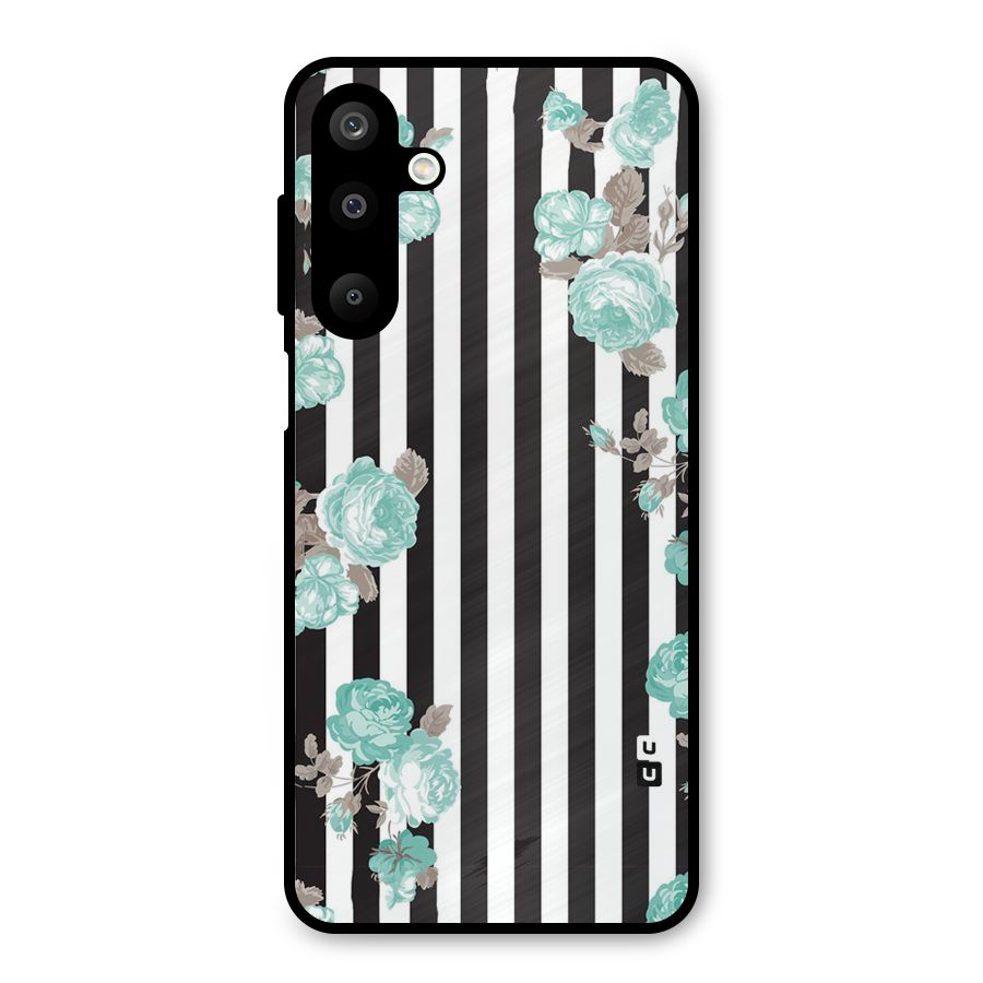 Stripes Bloom Metal Back Case for Galaxy M16