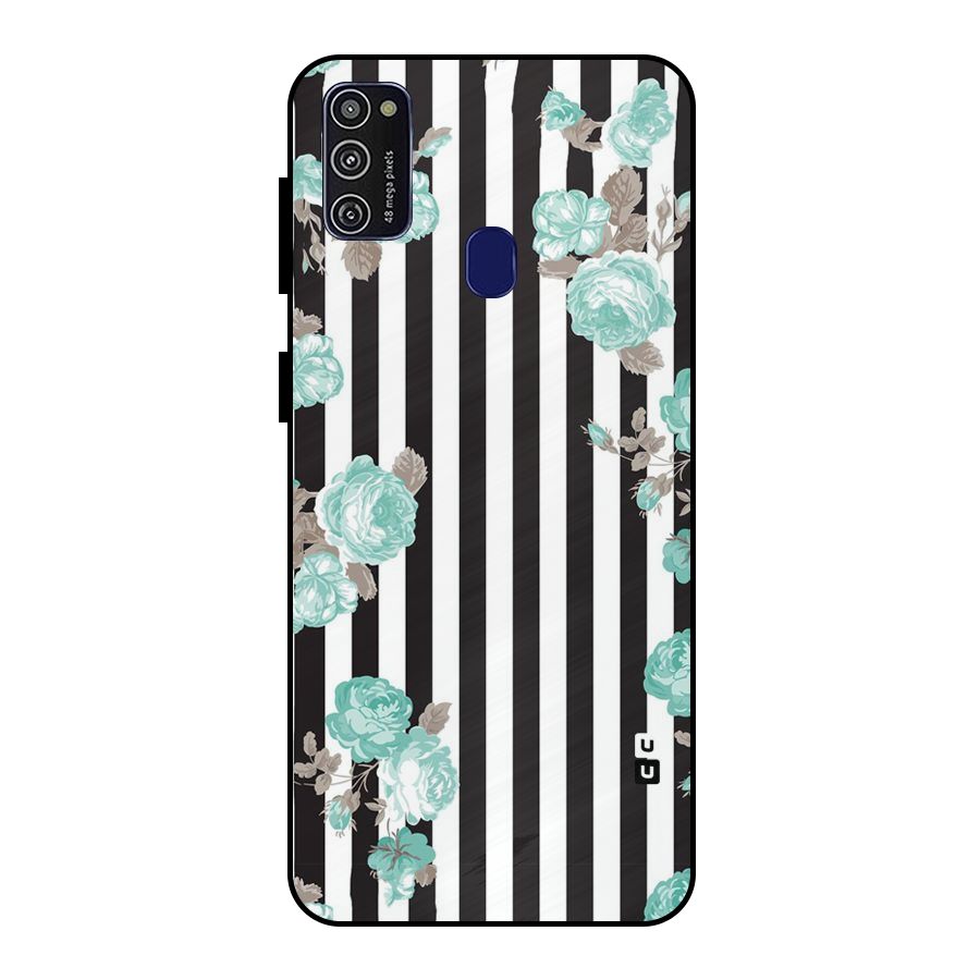 Stripes Bloom Metal Back Case for Galaxy M30s