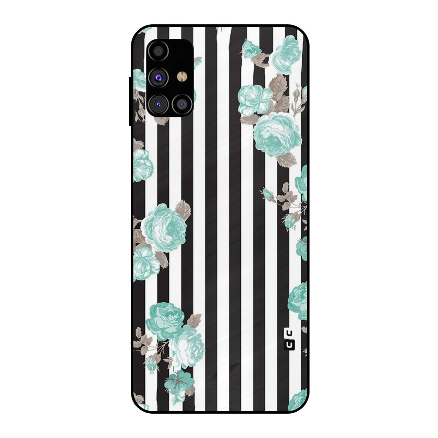 Stripes Bloom Metal Back Case for Galaxy M31s