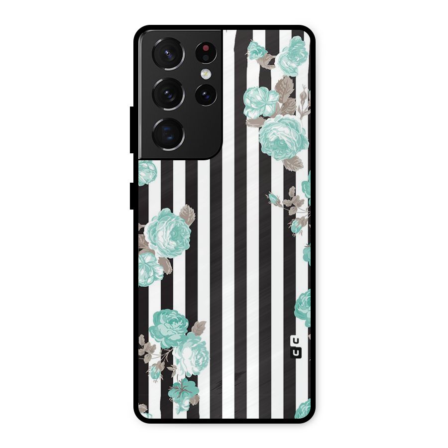 Stripes Bloom Metal Back Case for Galaxy S21 Ultra 5G