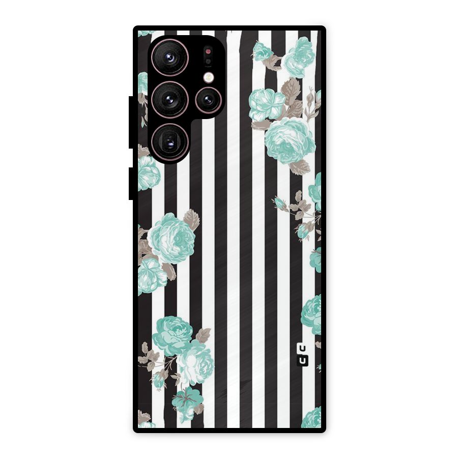 Stripes Bloom Metal Back Case for Galaxy S22 Ultra 5G