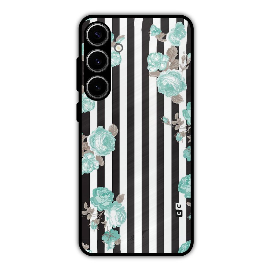 Stripes Bloom Metal Back Case for Galaxy S24 Plus