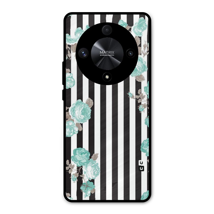 Stripes Bloom Metal Back Case for Honor X9b