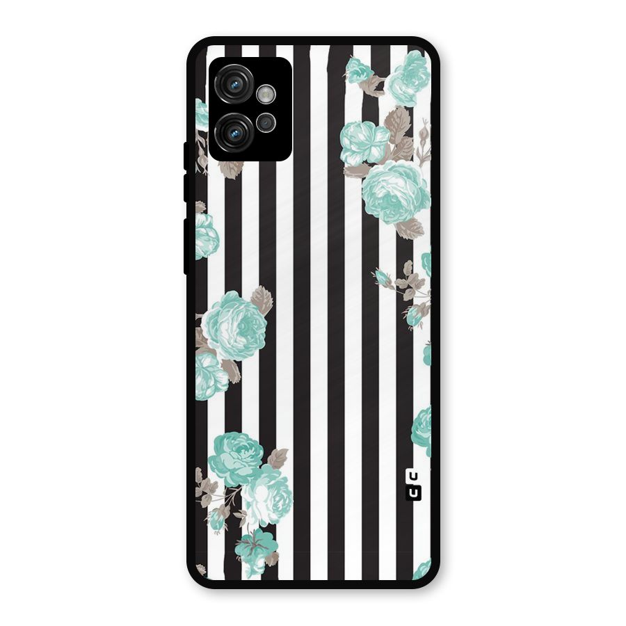 Stripes Bloom Metal Back Case for Moto G32