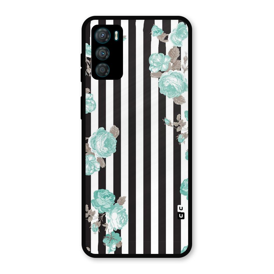 Stripes Bloom Metal Back Case for Moto G42