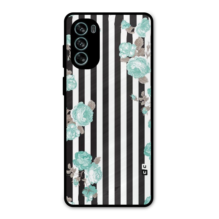 Stripes Bloom Metal Back Case for Moto G62