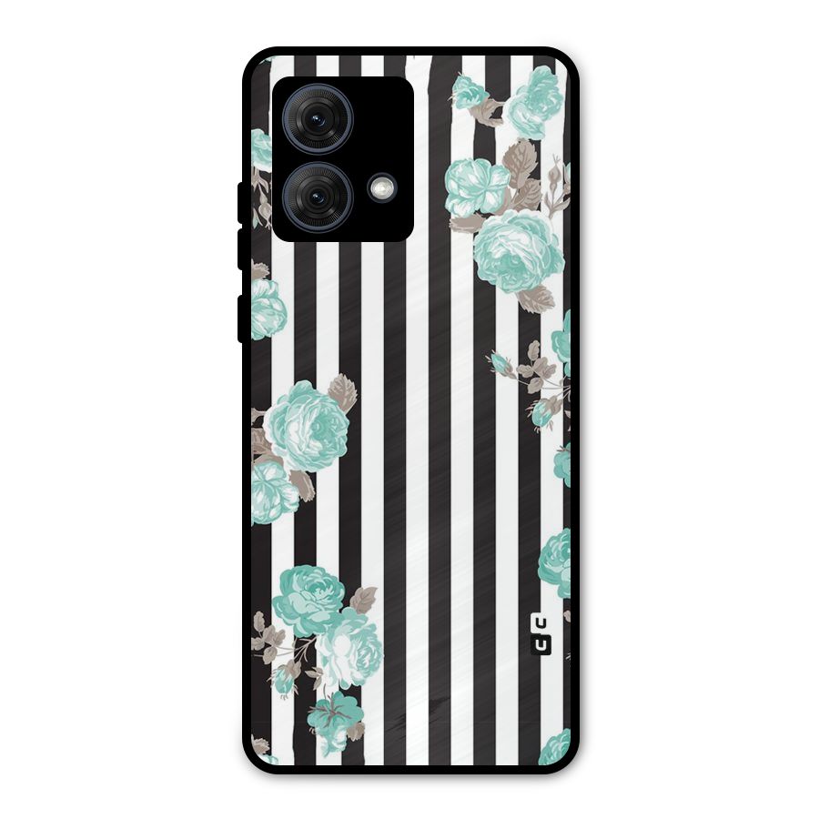 Stripes Bloom Metal Back Case for Moto G84