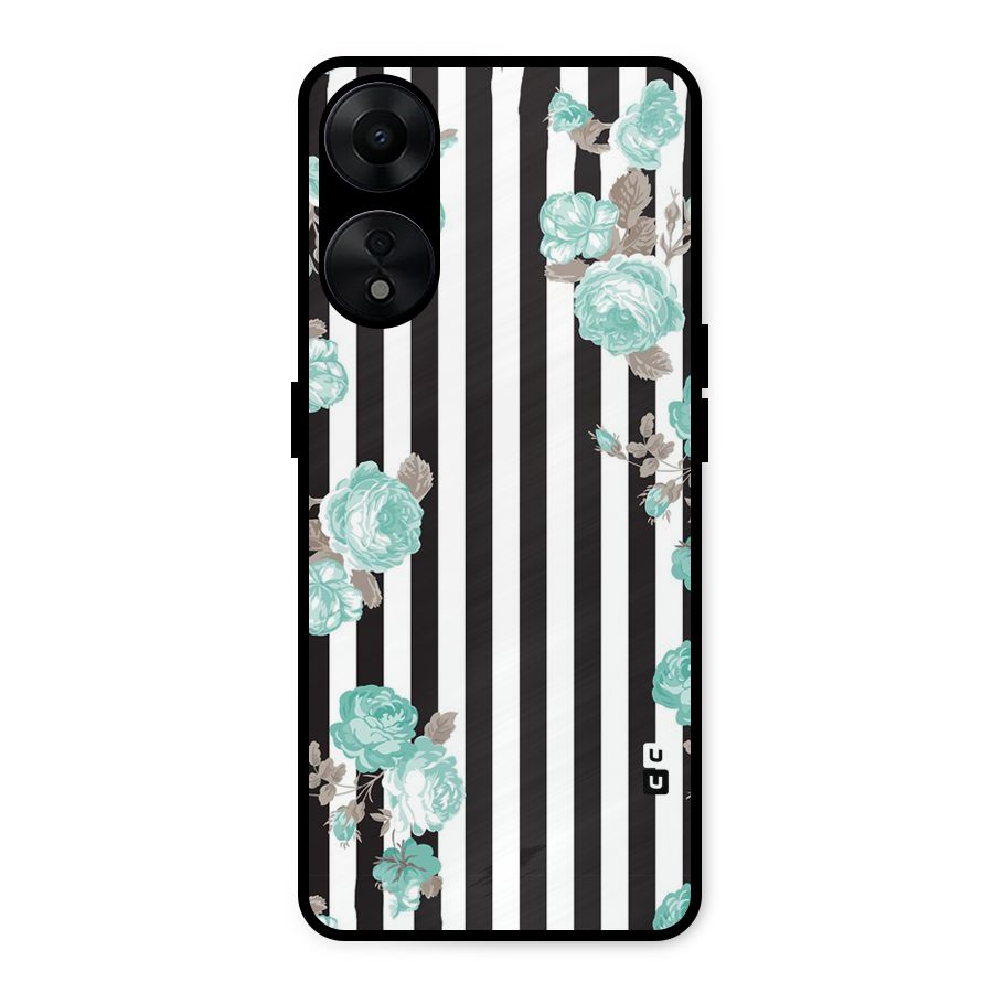 Stripes Bloom Metal Back Case for Oppo A78 5G