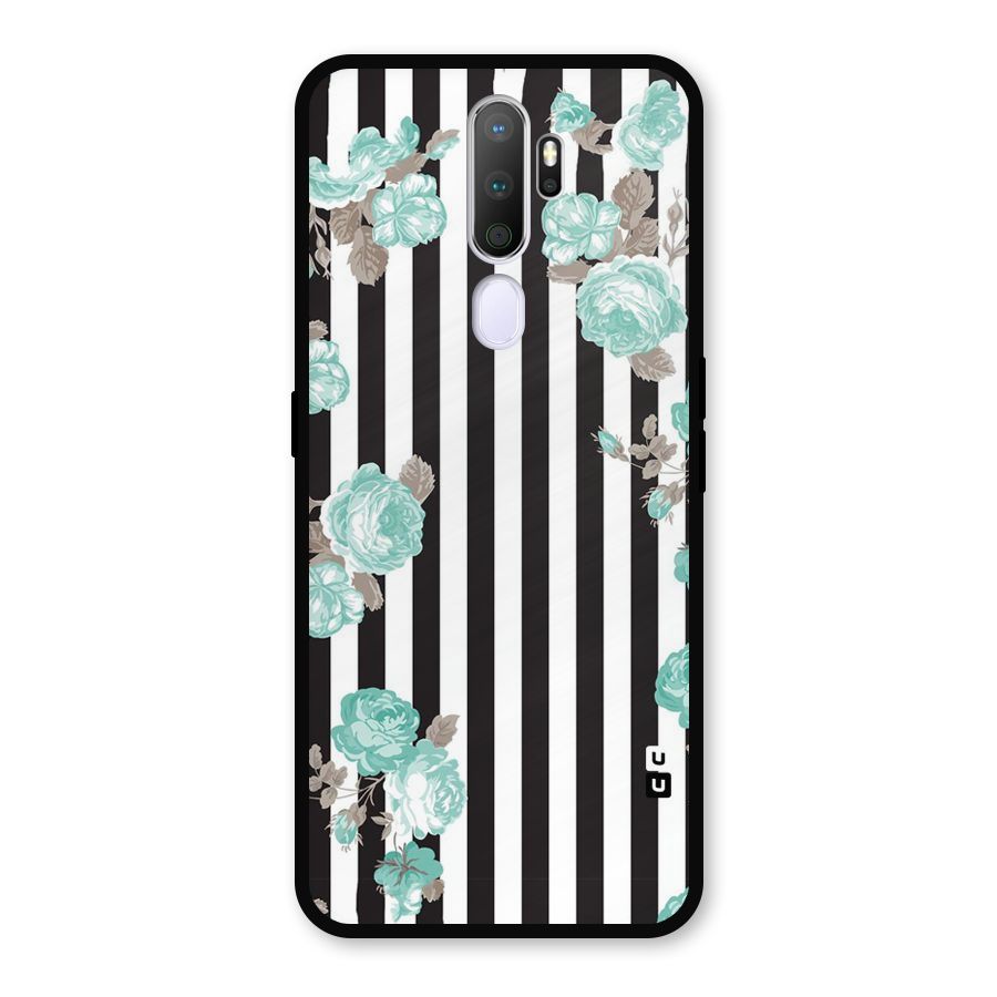 Stripes Bloom Metal Back Case for Oppo A9 (2020)