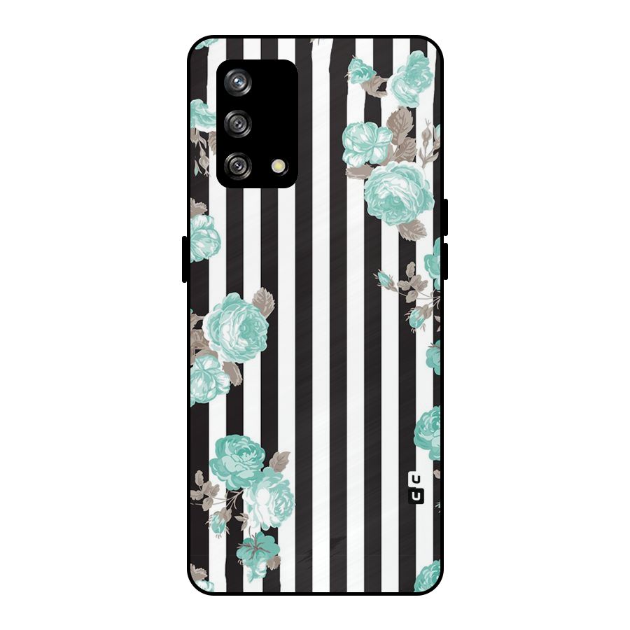Stripes Bloom Metal Back Case for Oppo F19