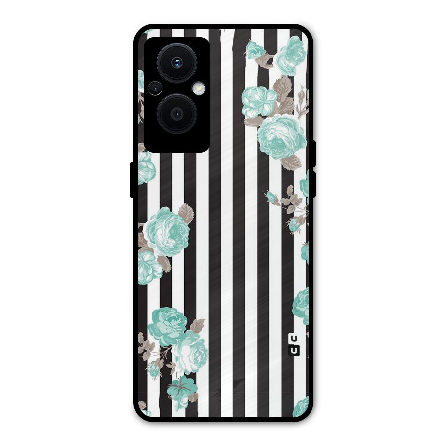 Stripes Bloom Metal Back Case for Oppo F21s Pro 5G
