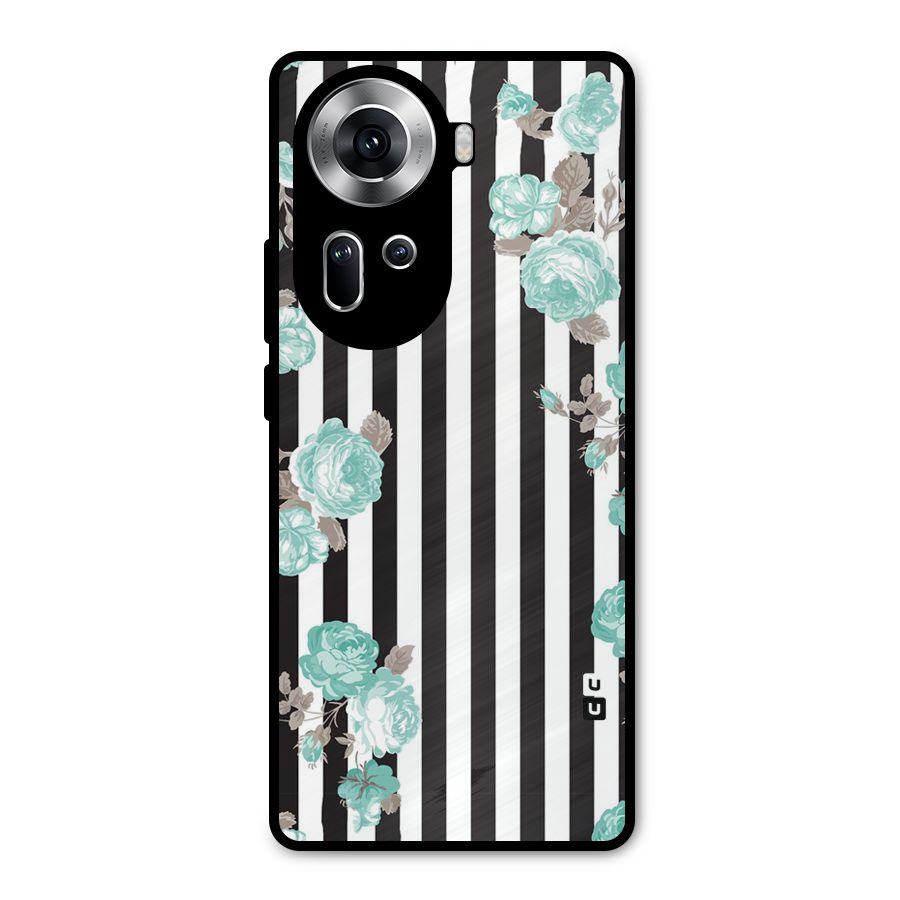 Stripes Bloom Metal Back Case for Oppo Reno11 5G