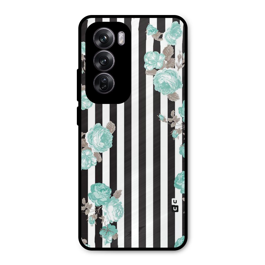 Stripes Bloom Metal Back Case for Oppo Reno12 Pro