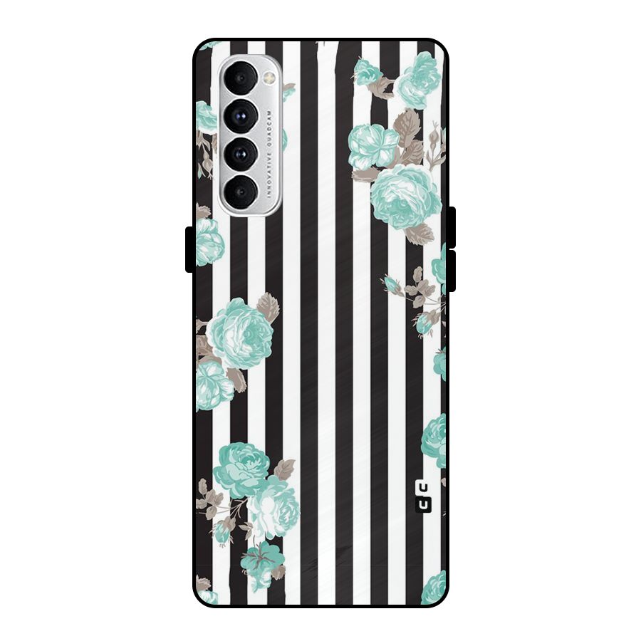 Stripes Bloom Metal Back Case for Oppo Reno4 Pro