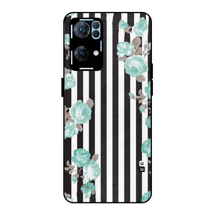Stripes Bloom Metal Back Case for Oppo Reno7 Pro 5G