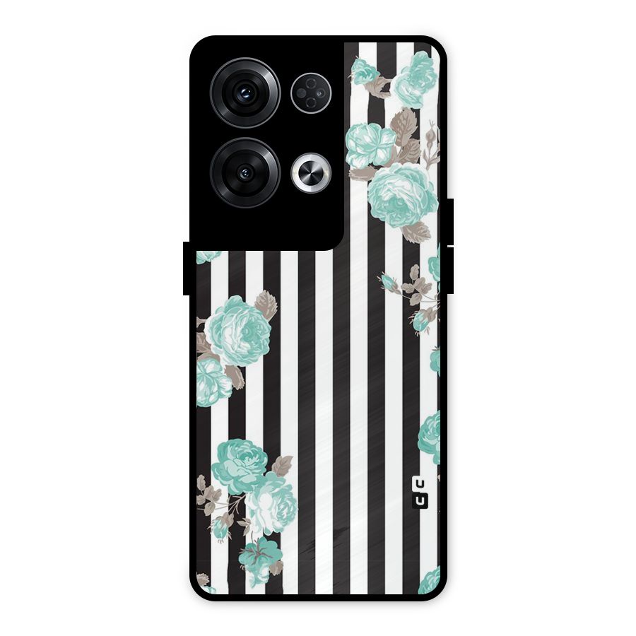 Stripes Bloom Metal Back Case for Oppo Reno8 Pro 5G