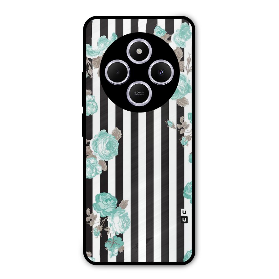 Stripes Bloom Metal Back Case for Poco C75 5G