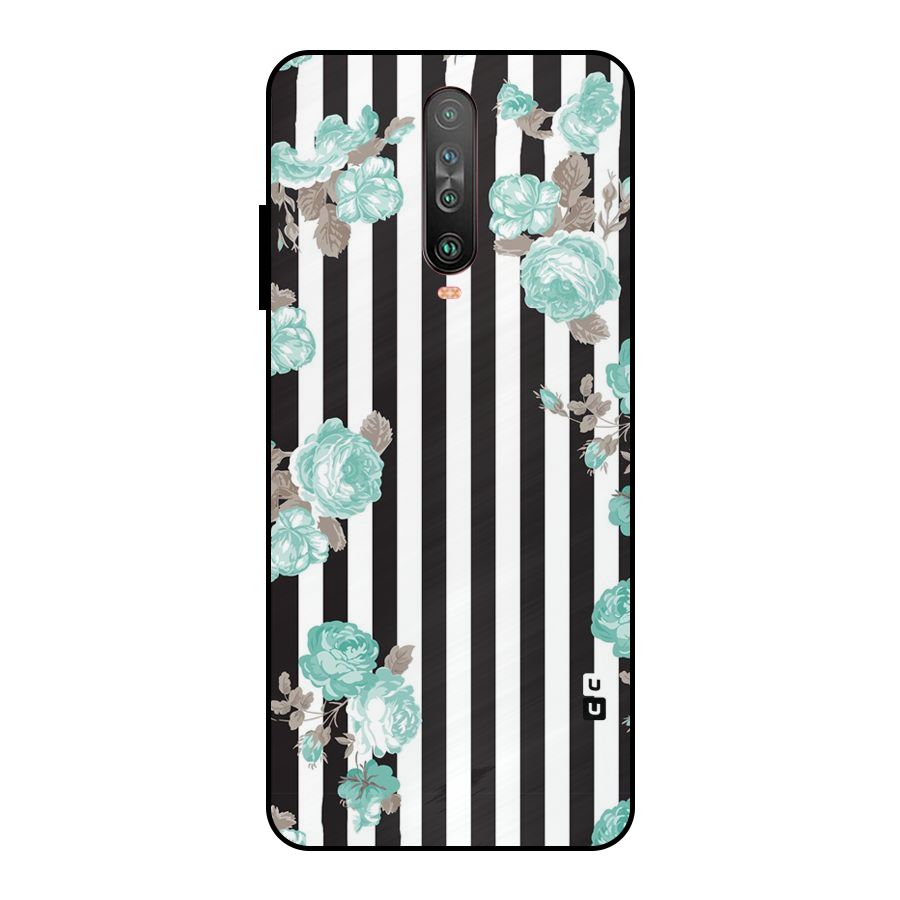 Stripes Bloom Metal Back Case for Poco X2