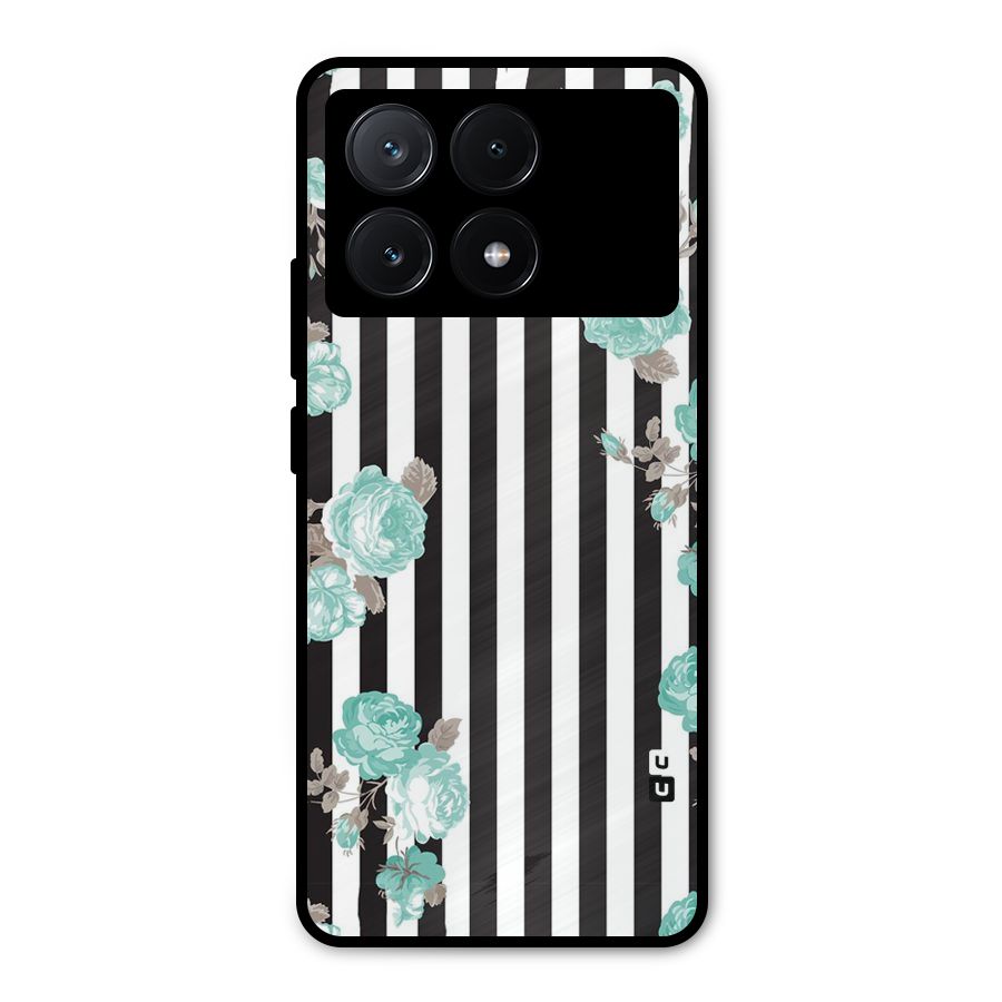 Stripes Bloom Metal Back Case for Poco X6 Pro