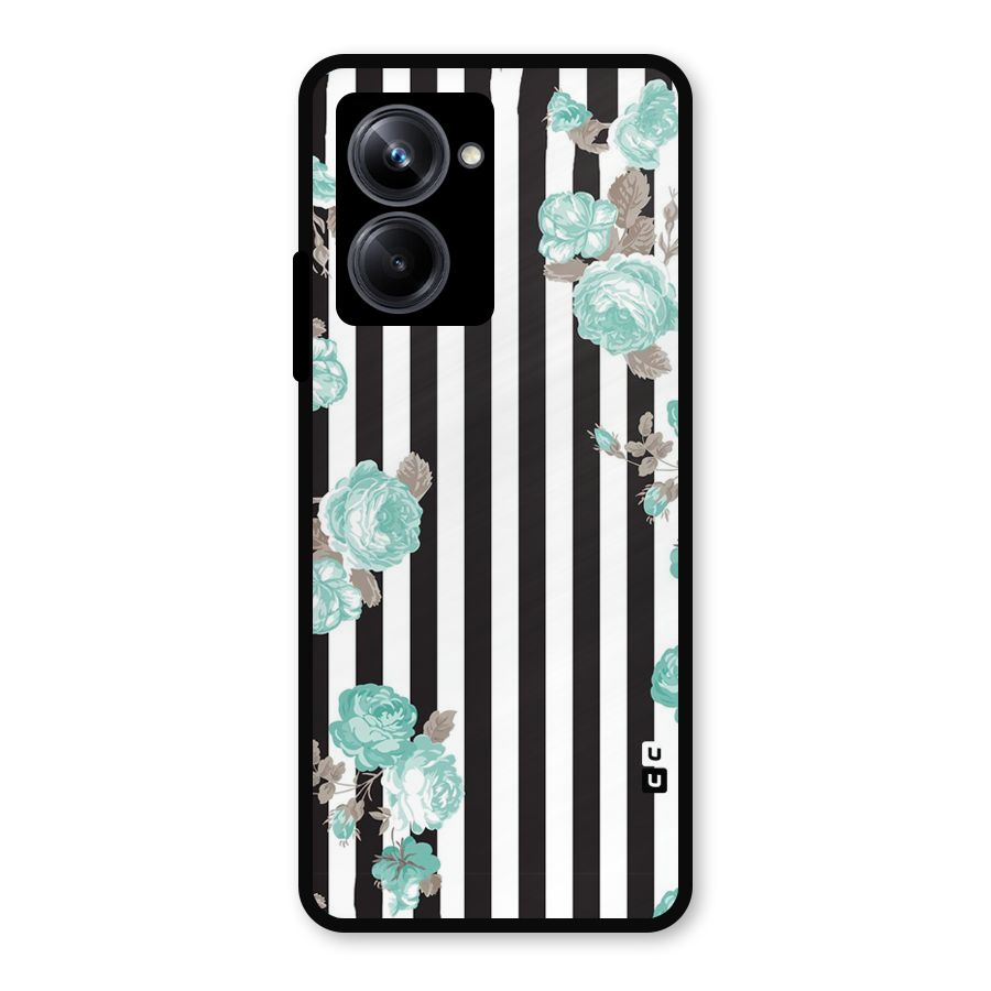 Stripes Bloom Metal Back Case for Realme 10 Pro