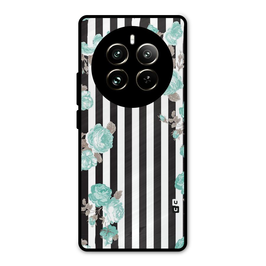 Stripes Bloom Metal Back Case for Realme 12 Pro