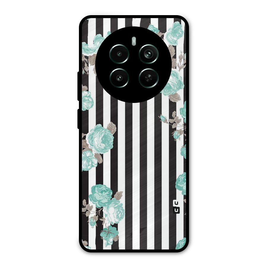Stripes Bloom Metal Back Case for Realme 12 Pro Plus