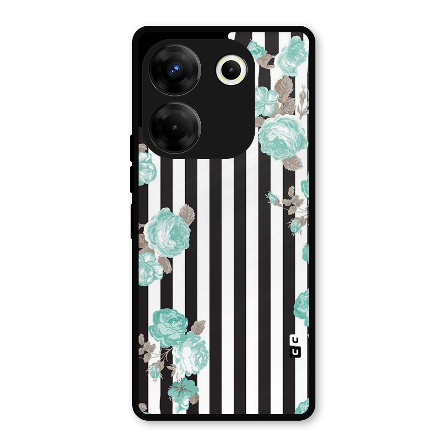 Stripes Bloom Metal Back Case for Tecno Camon 20 Pro