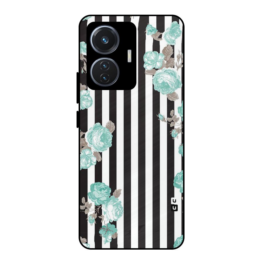 Stripes Bloom Metal Back Case for Vivo T1 44W