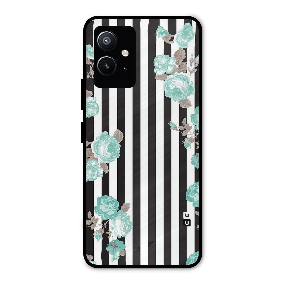 Stripes Bloom Metal Back Case for Vivo T1 5G