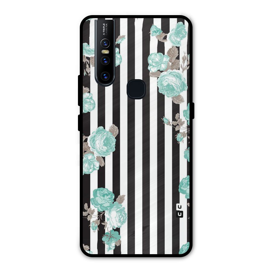 Stripes Bloom Metal Back Case for Vivo V15