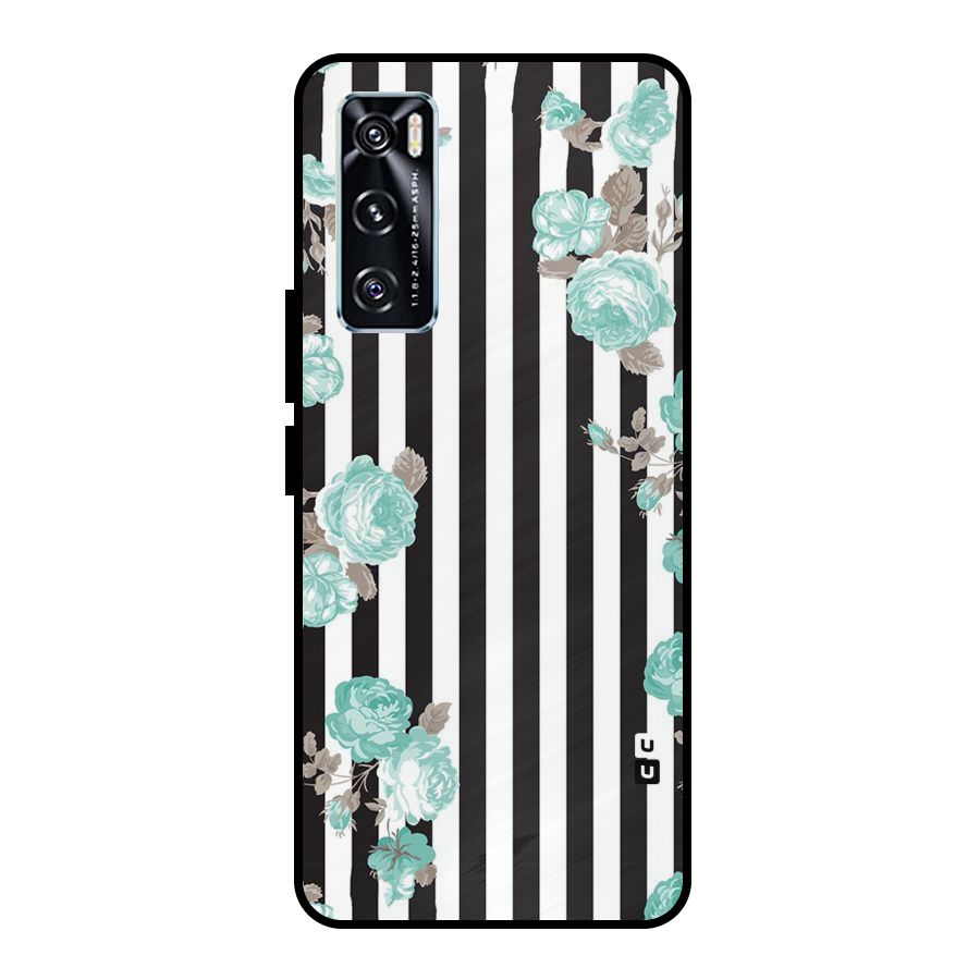 Stripes Bloom Metal Back Case for Vivo V20 SE