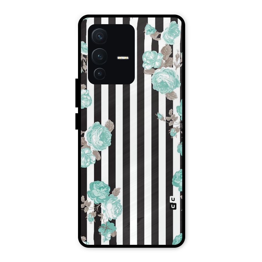 Stripes Bloom Metal Back Case for Vivo V23 5G